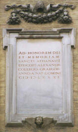 S. Atanasio de' Greci lapide esterna latina