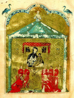 La Odigitra venerata dai membri della confraternita (fine XIII sec.)