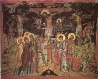 Crocifissione, Teofane Cretese, Stavronikita XVI sec.