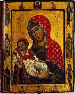 Kykkotissa con anapesson e Santi Bisanzio 1275-1300 Sinai