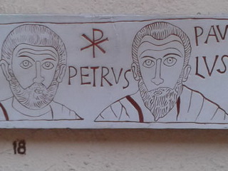 Pietro e Paolo catacomba di s. Ippolito Roma IV sec.