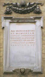 S. Atanasio de' Greci: lapide esterna latina